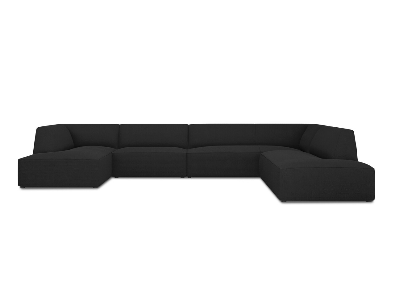 Coltar panoramic dreapta 7 locuri, Ruby, Micadoni Home, BL, 366x273x69 cm, poliester, negru - imagine 7